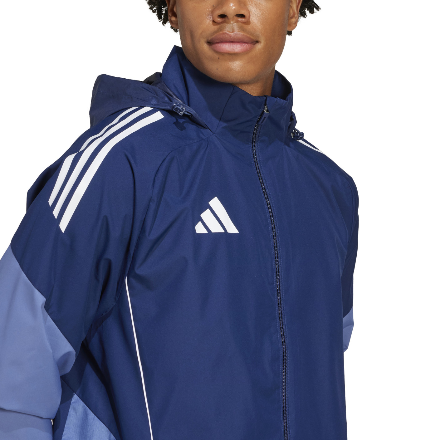 Adidas Tiro 25 Competition Allweather Jack Donkerblauw Lichtblauw
