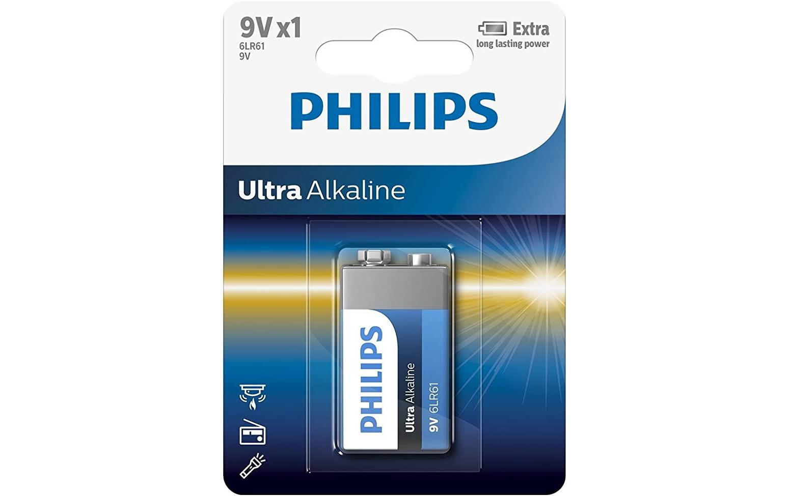 Batterie Ultra Alkaline 9V E-Block , 1 StückAlkaline 9 V Batterie für Geräte mit hohem Stromverbrauch