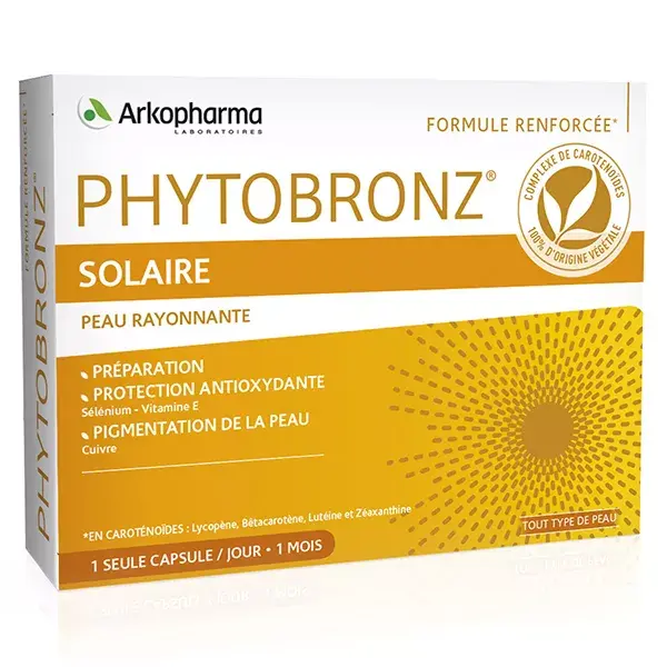 Arkopharma Phytobronz Sun Preparation com óleos vegetais - 30 cápsulas