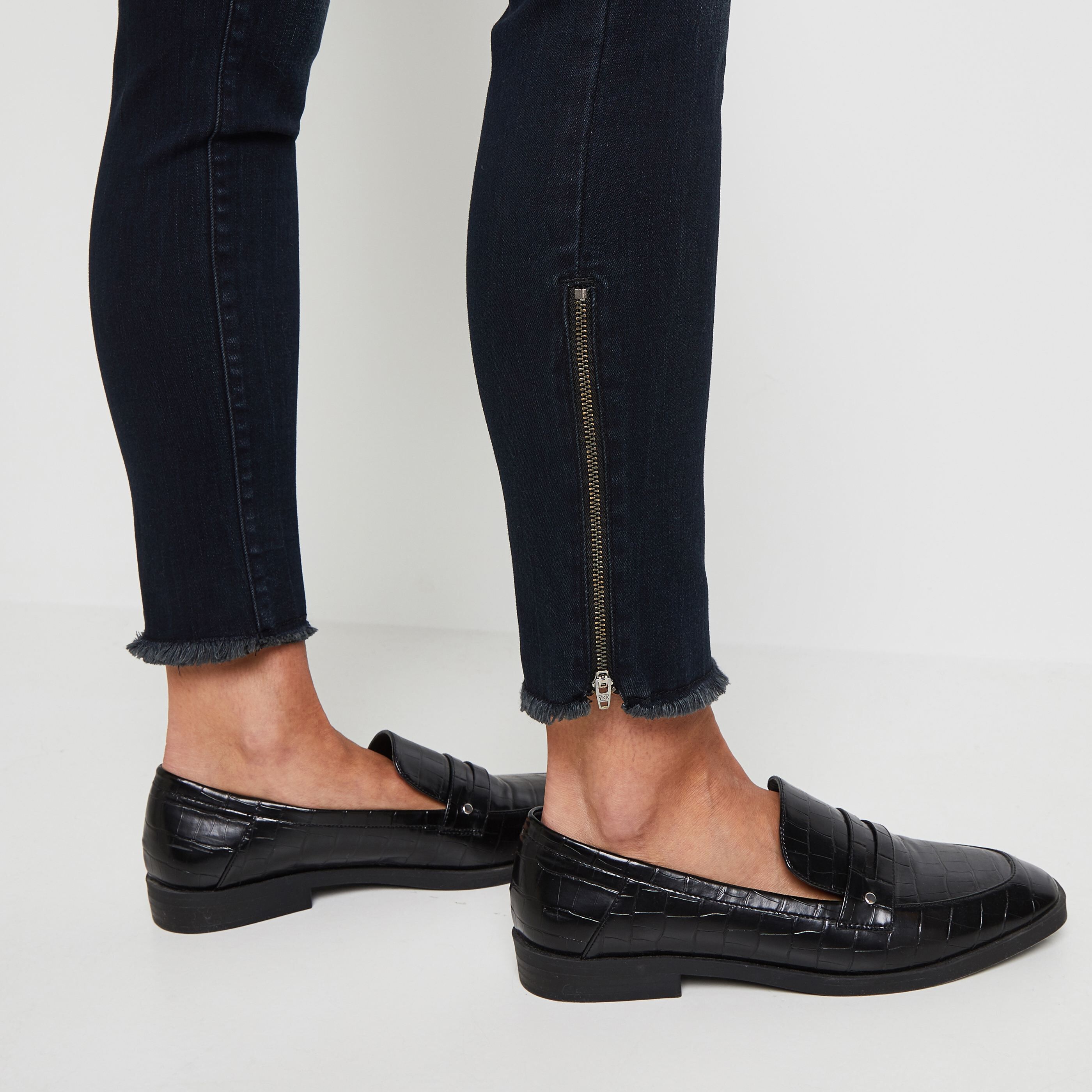 Jean Slim raccourci femme - BLACK WASHED
