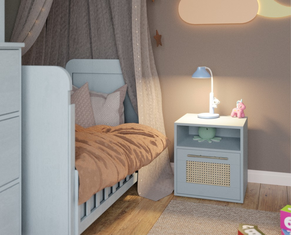 Twinkel LED Kinder Tischleuchte mit Nachtlicht Dimmbare Tisch Lampe mit Schwanenhals (41-5011.131) - Hellblau