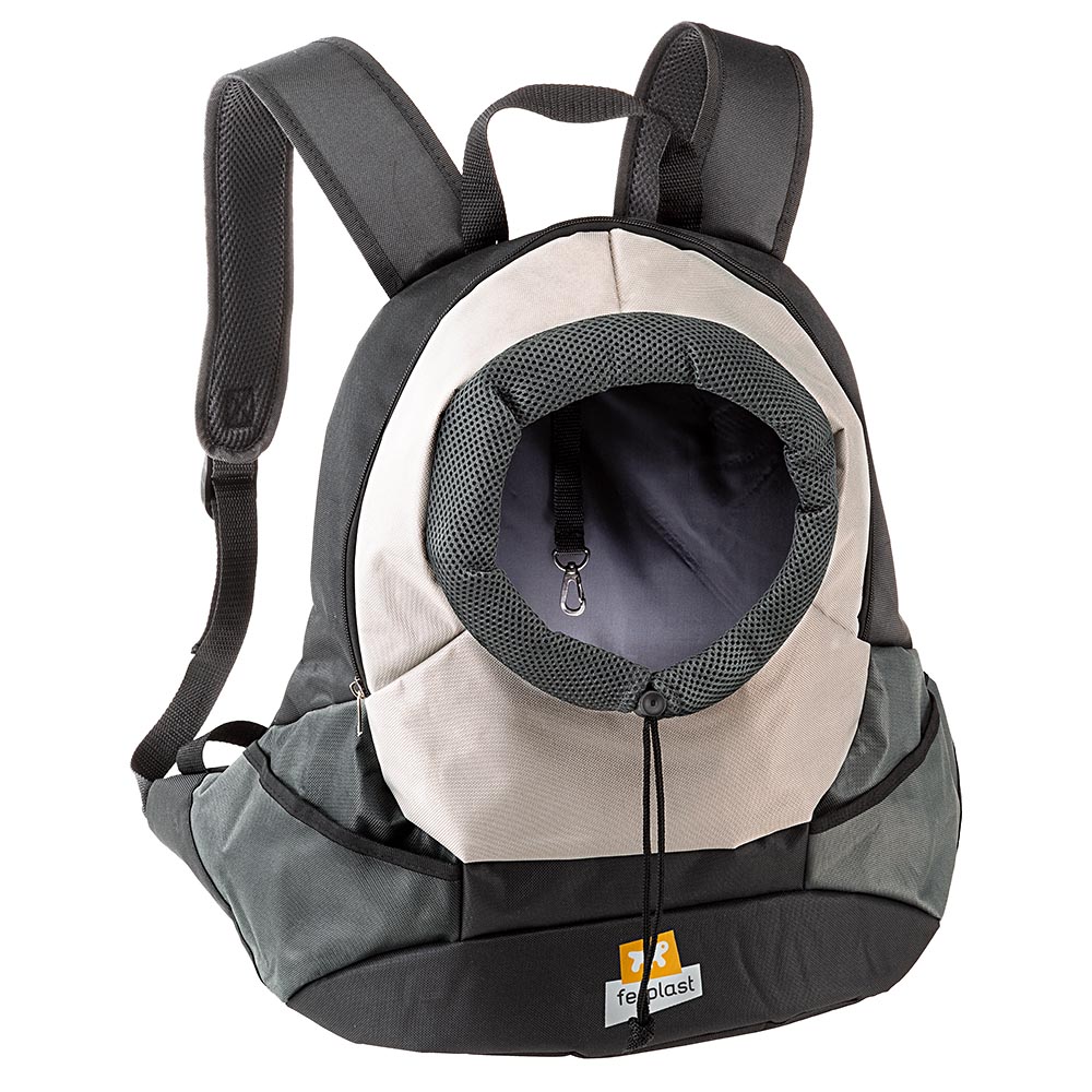 Sac à dos transport pour petits chiens kangoo large, épaules rembourrées, matériau robuste et durable, gris
