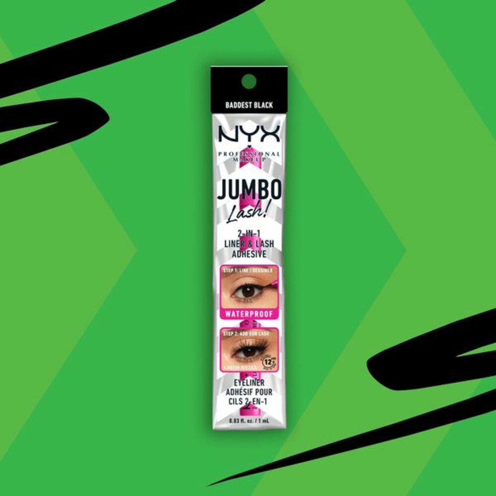 NYX Jumbo Lash 2-in-1 Eyeliner + Wimperlijn Black1 ml