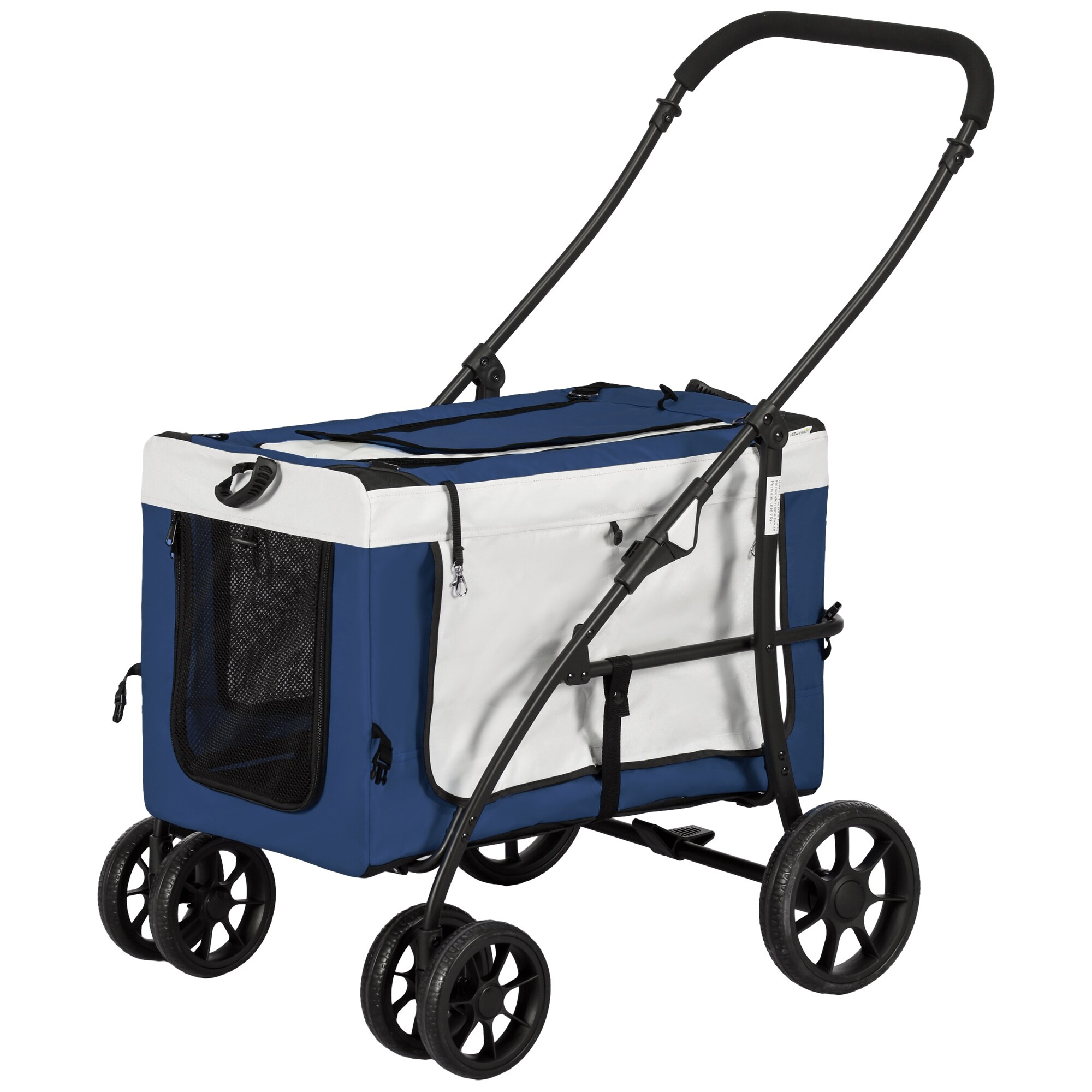 PawHut Hundebuggy mit Klappmechanismus blau 81L x 58B x 97,5H cm