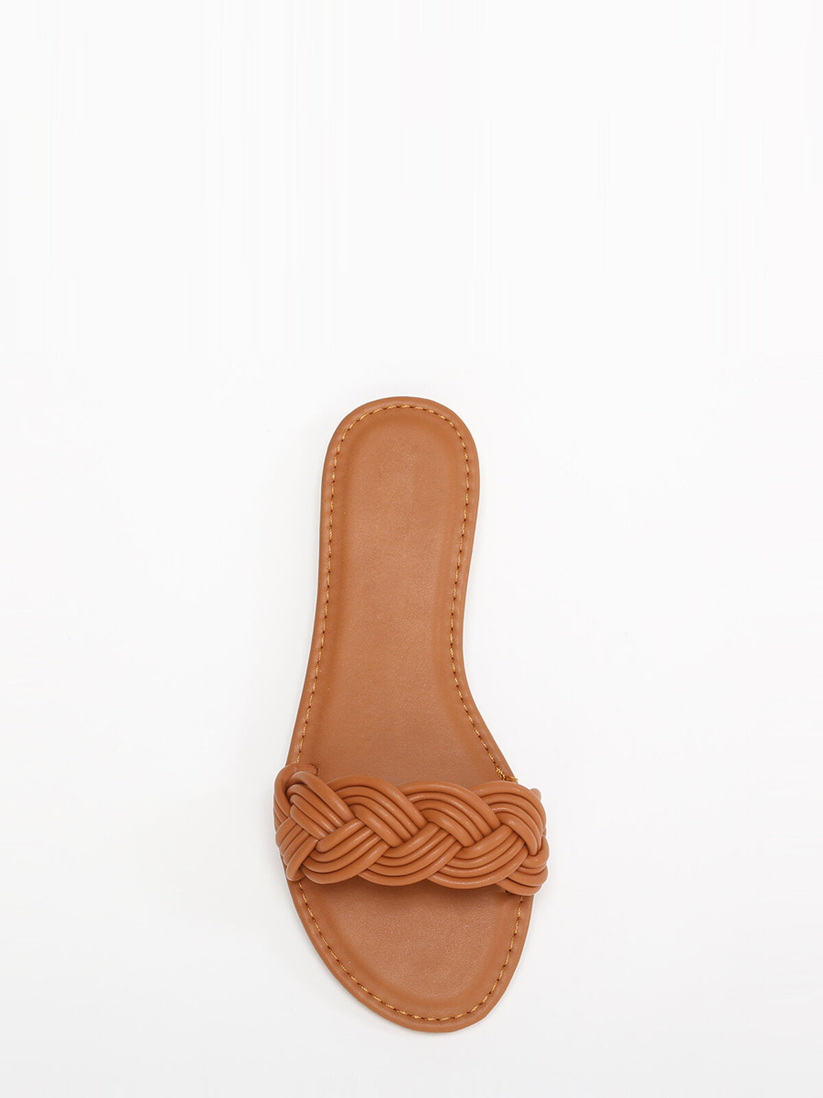 Mules à bride tressée- Camel