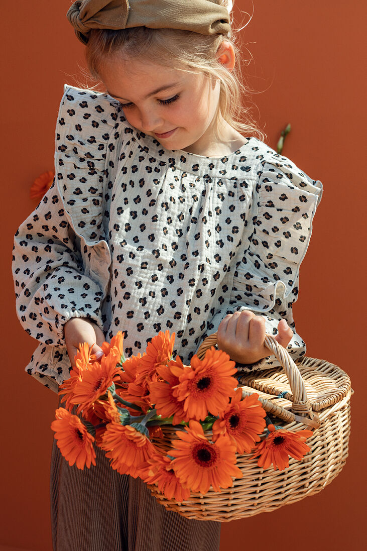 LOOXS creme looxs blouse little printed mousseline top