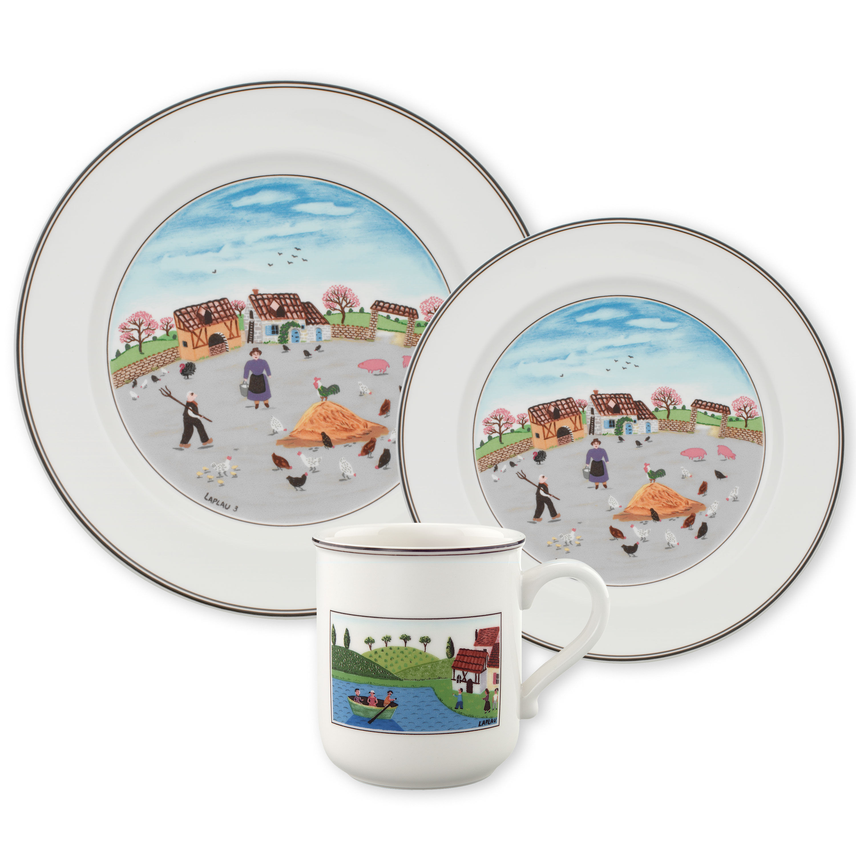 Design Naif Breakfast set Multi-colored, Premium Porcelain