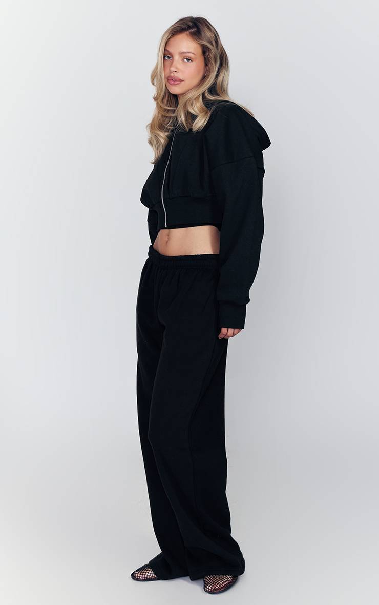 Noir Pantalon De Jogging À Jambe Droite