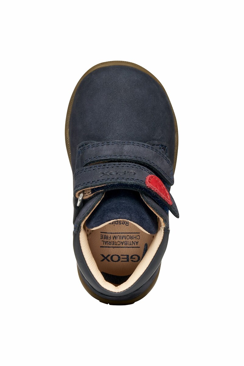 GEOX<br>Tênis de couro com velcro, primeiros passos, Macchia