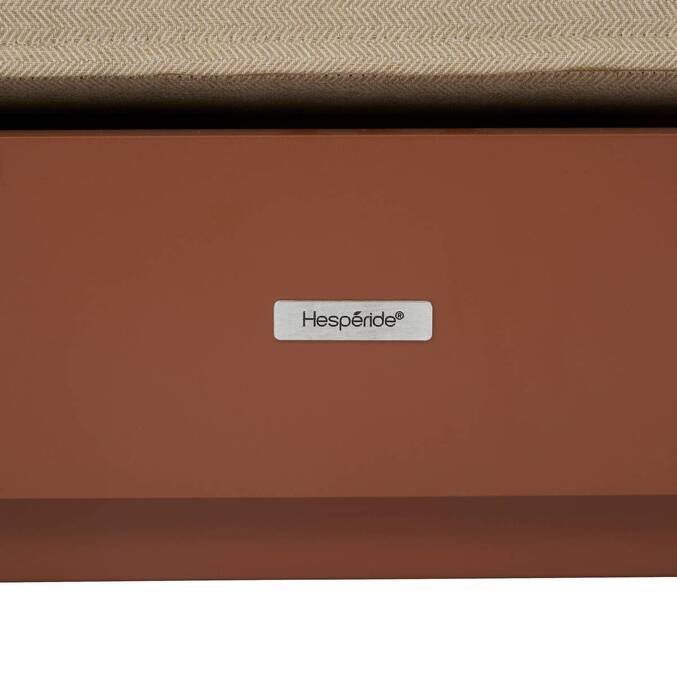 Pouf de jardin rectangulaire ALLURE Beige / Acajou