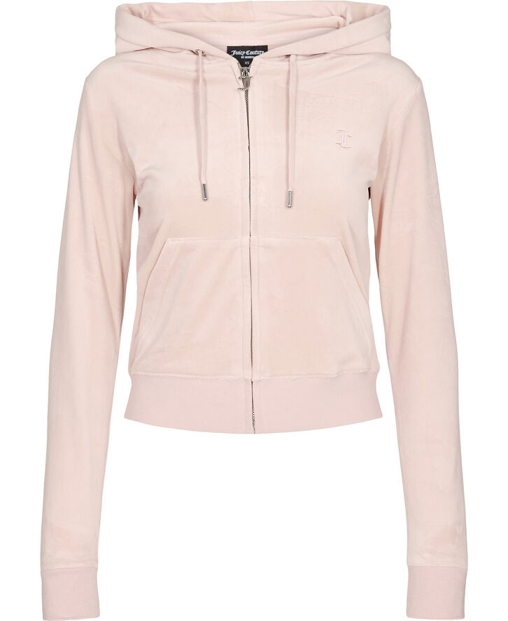 Juicy Couture Robertson Classic Velour Zip Trough Hoodie Pale pink