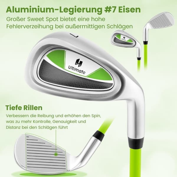 Golfjern 7 for barn med hodedeksel Enkelt golfjern laget av aluminium for høyrehendte