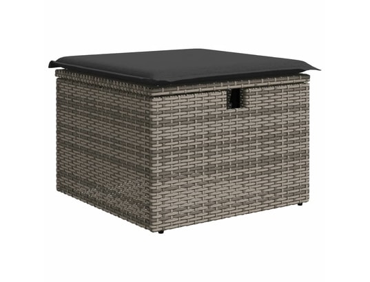 VIDAXL - Salon extérieur Salon de jardin 9 pcs avec coussins gris résine tressée