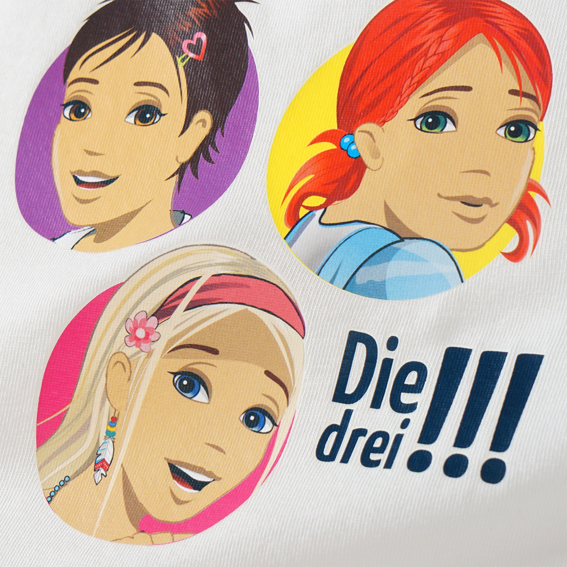 Topolino 2 Die drei !!! Unterhemden mit Print weiss / rosa