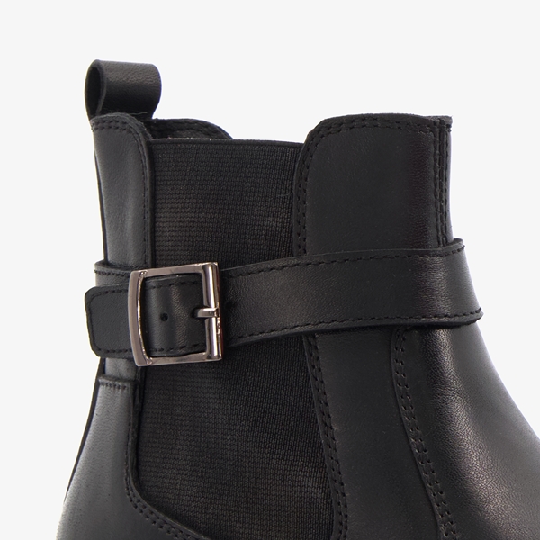 Hush Puppies lage leren dames chelsea boots zwart