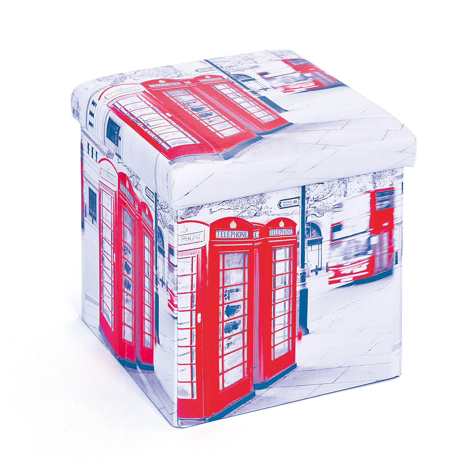 Faltbox SETTI - weiß - London - mit Sitzpolster - 38 cm