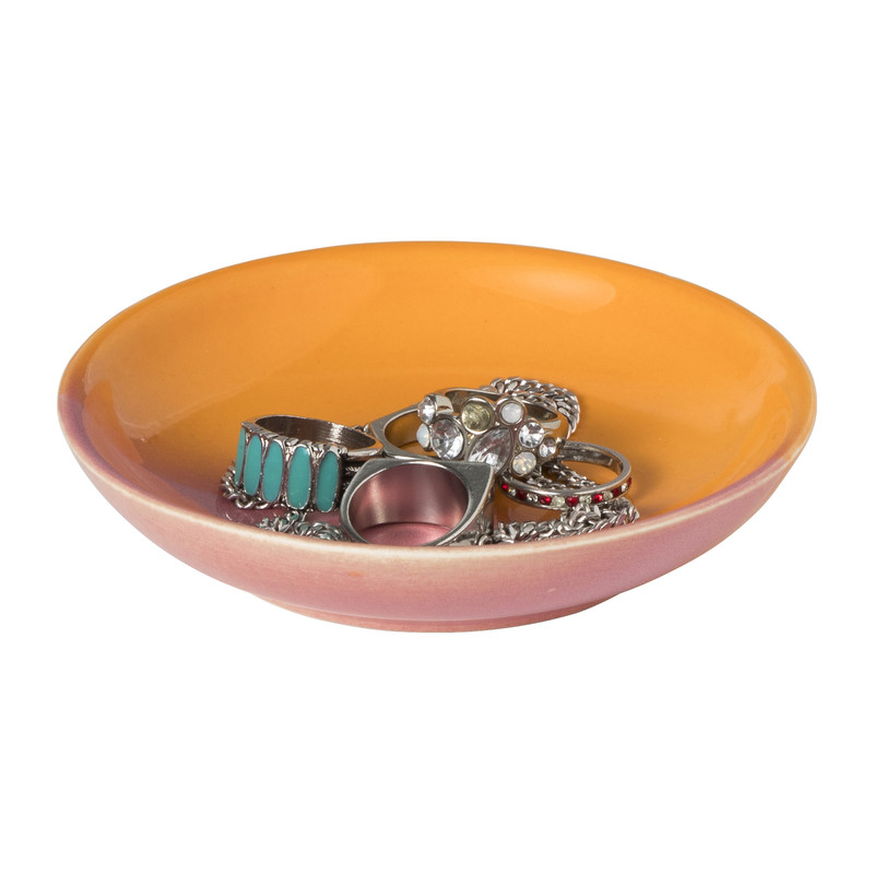 Zeepschaaltje duo - oranje/roze - ø11x2.2 cm