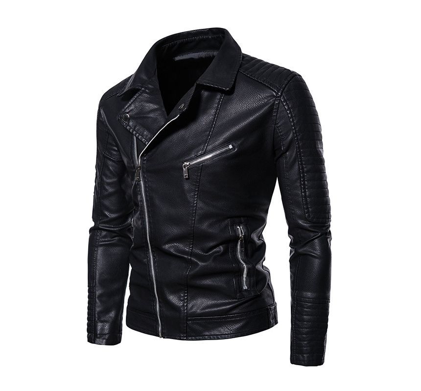 Dandyluxe - Bikerjack met rits van imitatieleer