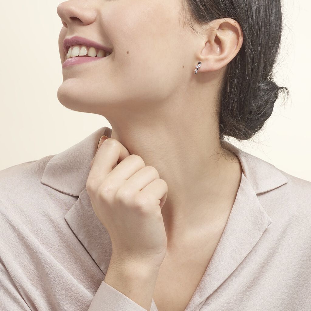 Boucles D'oreilles Pendantes Gaya Argent Blanc Oxyde De Zirconium