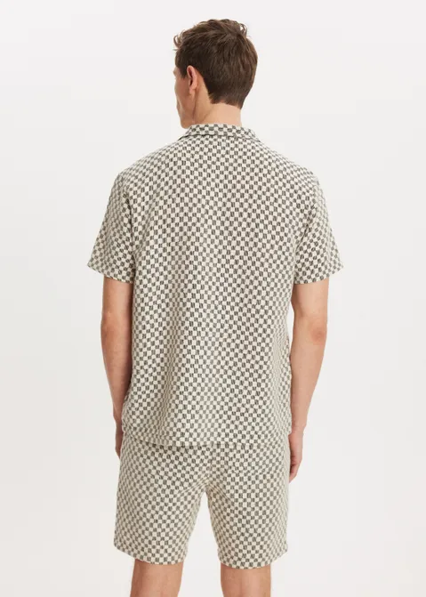 Overhemd check crochet zwart (ZWART)