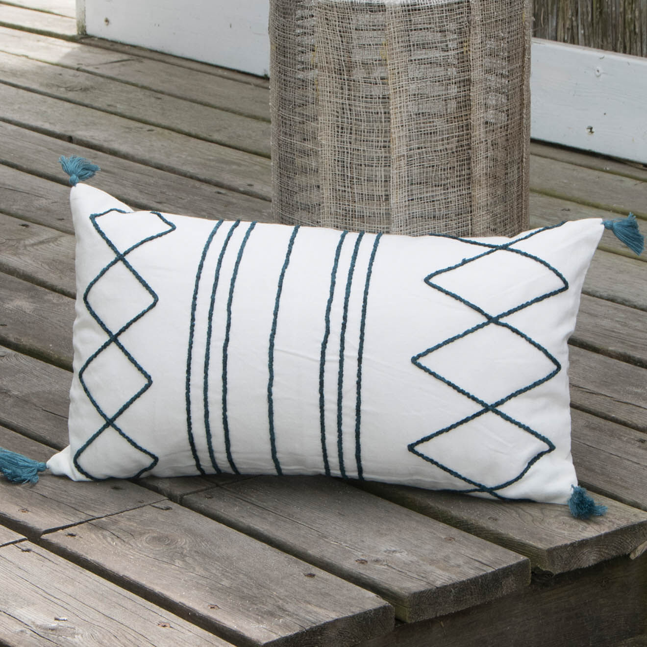 Febronie Housse de coussin Istanbul bleue - 50x30 cm