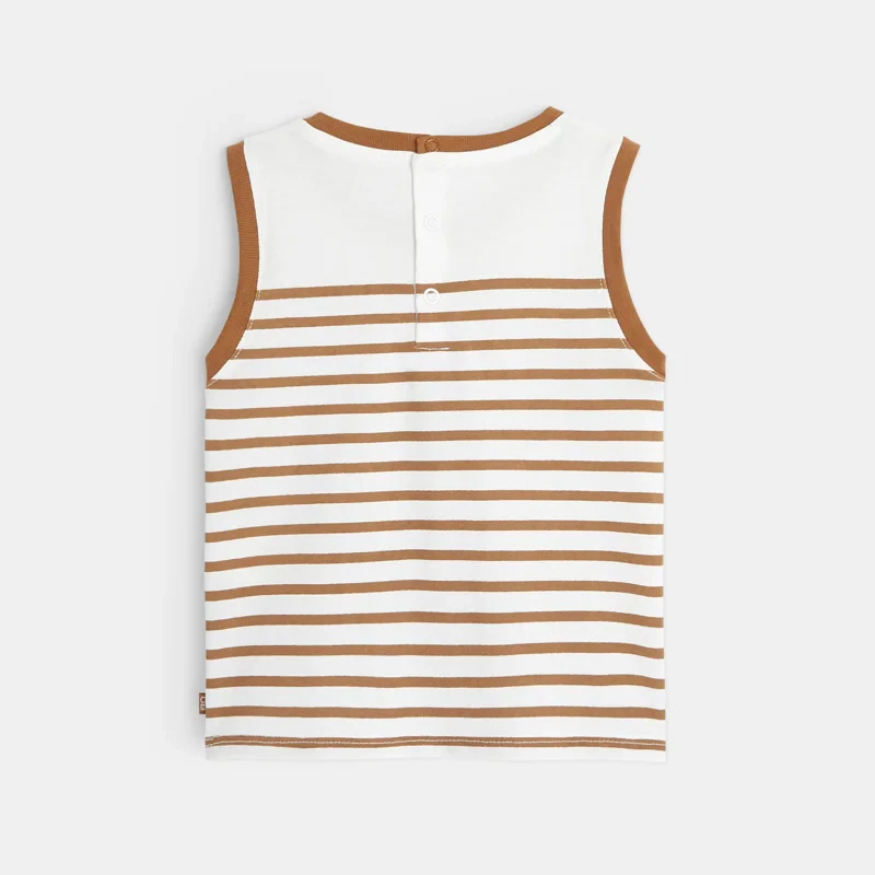 Débardeur jersey rayé marron bébé garçon Marron