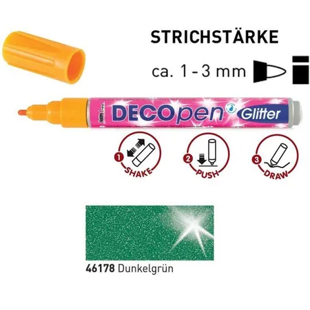 KREUL DecoPen Glitter Dunkelgrün 1-3 mm