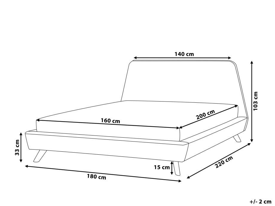 Bed Stof VIENNE 160 x 200 cm Donkerblauw