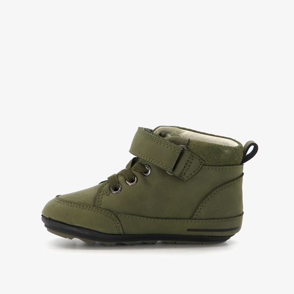 Groot leren babyschoenen groen met sterren
