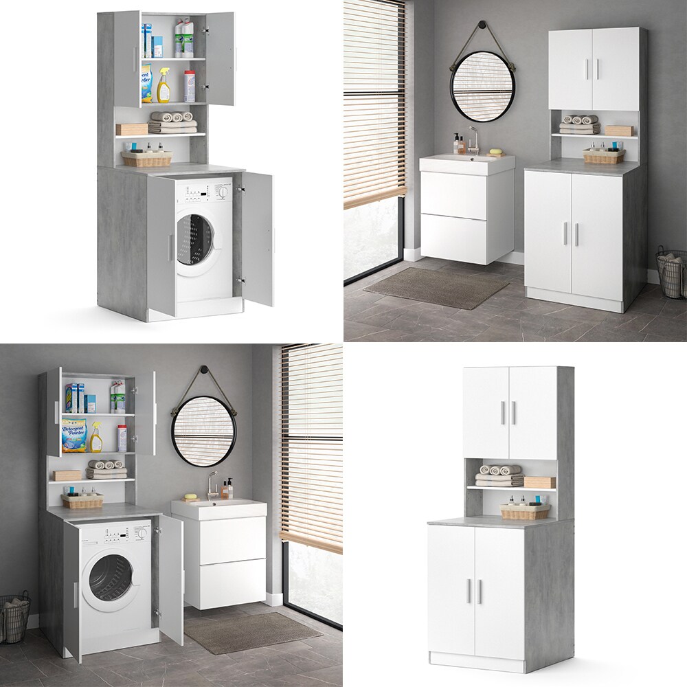 Vicco Waschmaschinenschrank Badschrank Hochschrank Liana beton Badregal Überbau