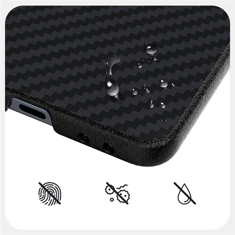 Samsung Galaxy Z Flip7 Hardcase Hülle im Carbon Leder Look - Schwarz