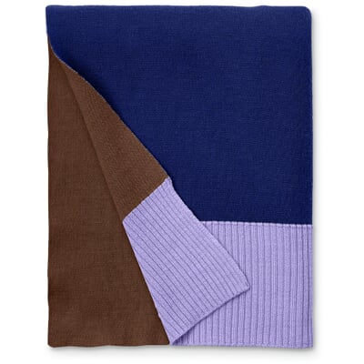 Decke Knit, Blau-Braun-Lila