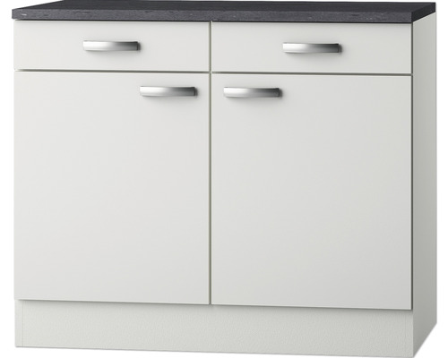 Optifit onderkast met lade en draaideur Lagos286 BxDxH 100x60x84,8 cm glanzend wit, gedemonteerd, scharnier omkeerbaar (links of rechts te monteren)