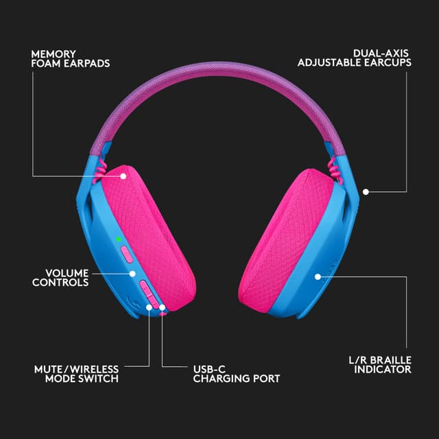 Logitech G435 gaming-høretelefoner (blå)