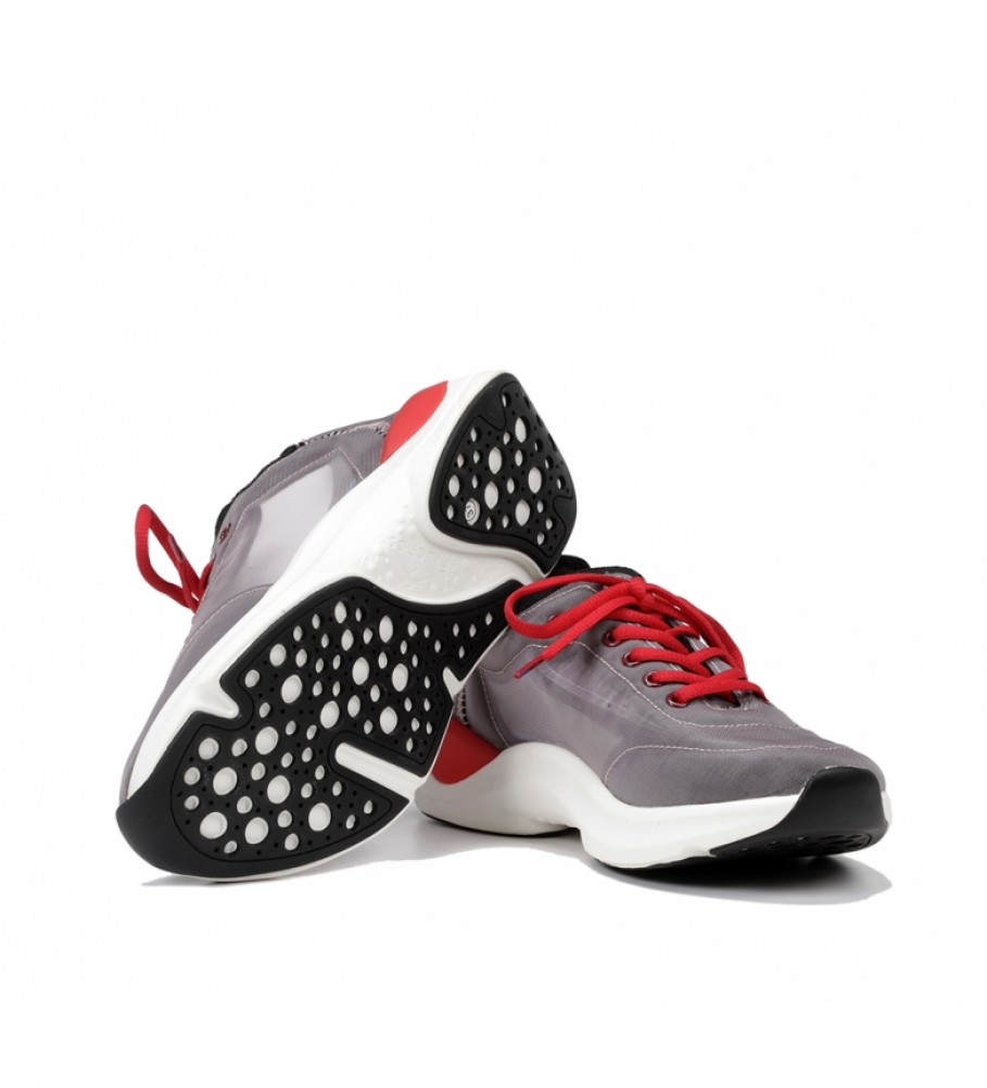 Tênis Fluchos Atom F0880, Cinza, Vermelho
