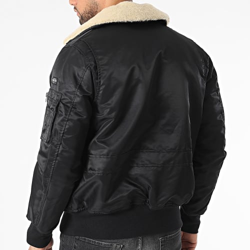Veste Bomber Col Fourrure Oharars Noir