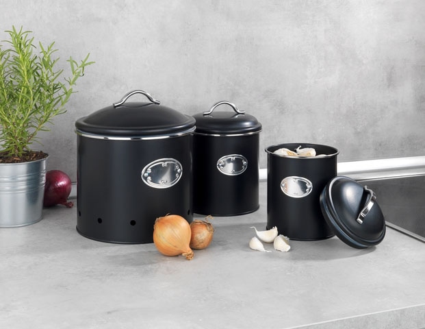 WENKO Vorratsdose »Modell Nero« 1 Stk. tlg. luftdurchlässige Dose im Retro-Design, ideal für Zwiebeln & Kartoffeln
