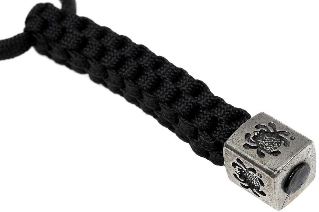 Spyderco Square Bead Pewter met lanyard