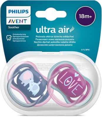 Philips Avent Ultra Air Deco Smokk 2-Pack 18+m, Lilla/Rosa