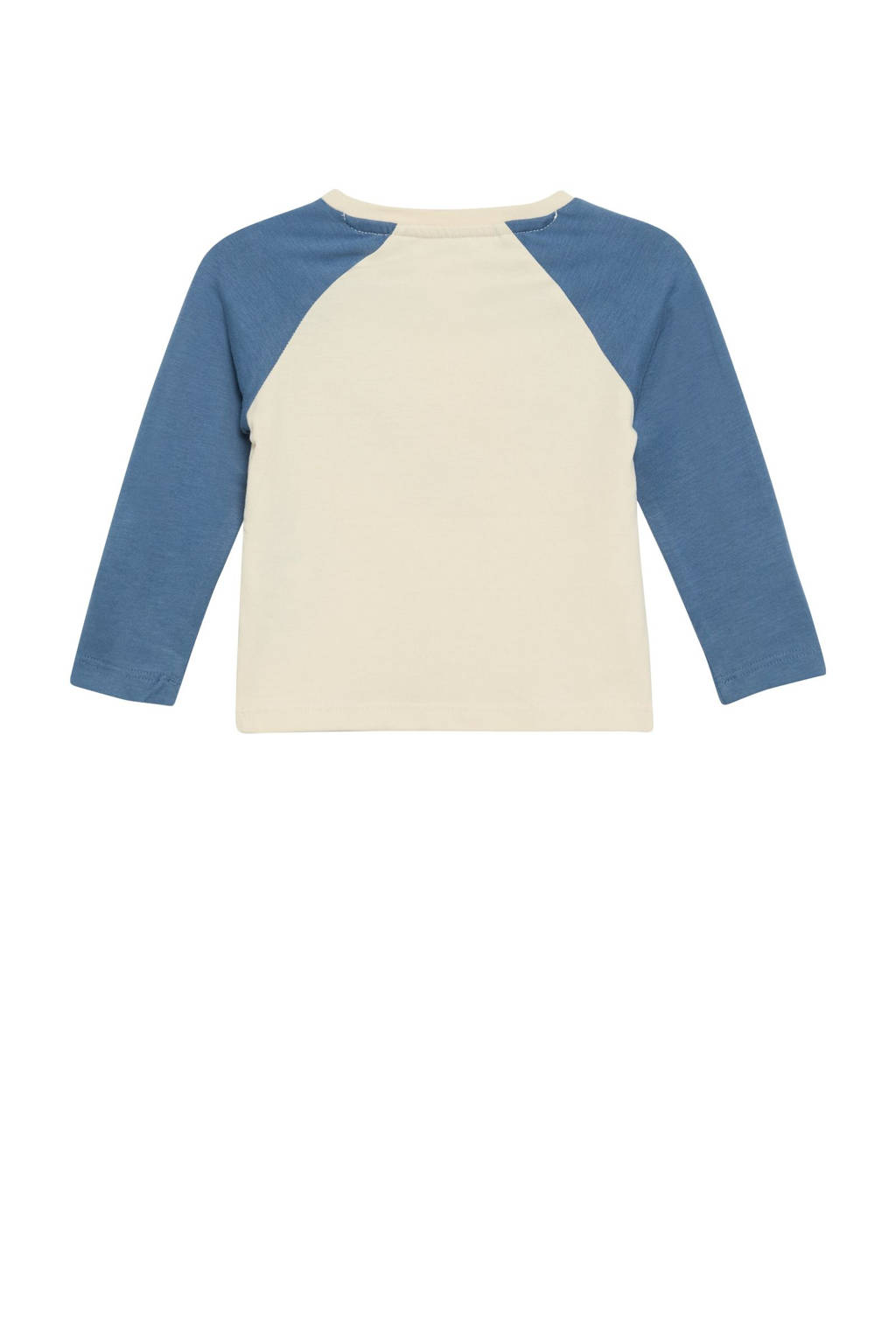 s.Oliver baby longsleeve met printopdruk ecru / blauw