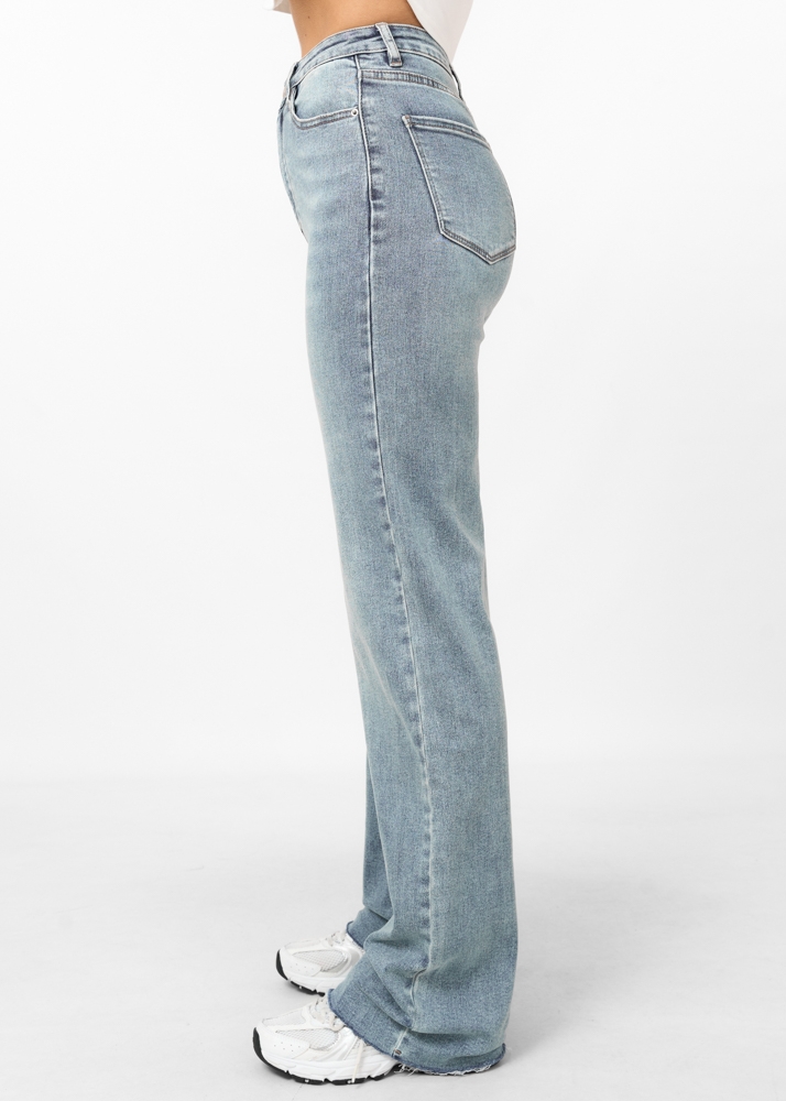 Straight leg stretch jeans sea blauw