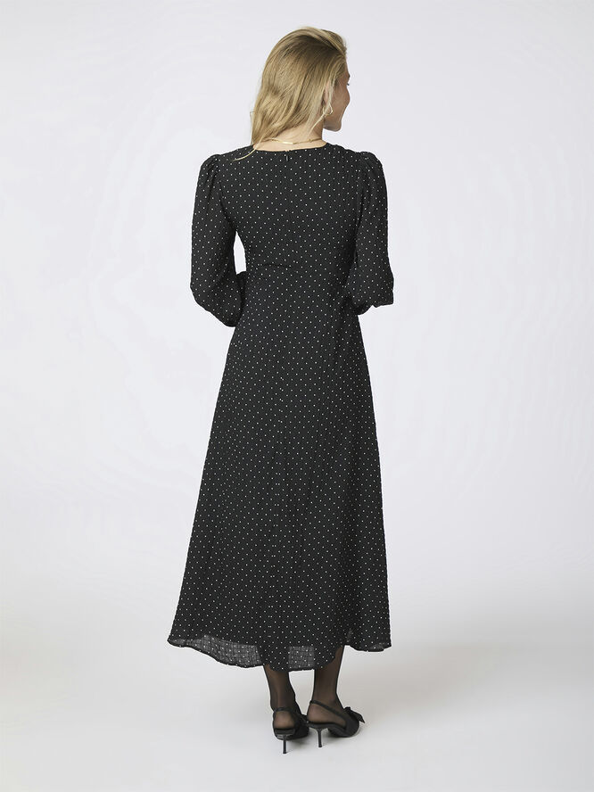 Neo Noir Toya Dot Crepe Dress Black