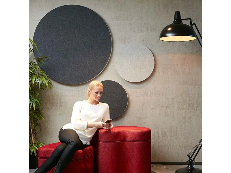 Lydabsorbent Sound Off EcoSUND Væg, Ø1100 mm Hvid, uden tekstil