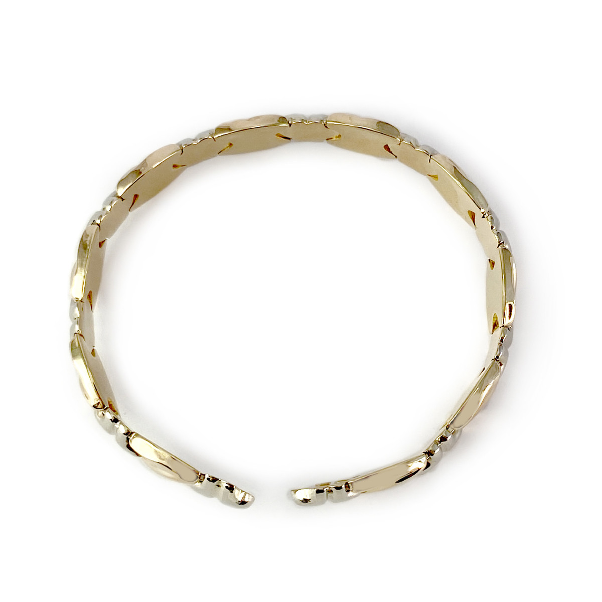 Bracelet d'occasion or 750 jaune et rhodié 70 mm