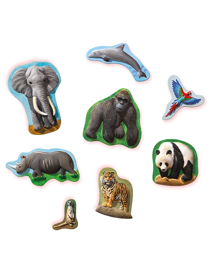 Bastel-Set RELIEF GIEßEN – WILDE TIERE 9-teilig