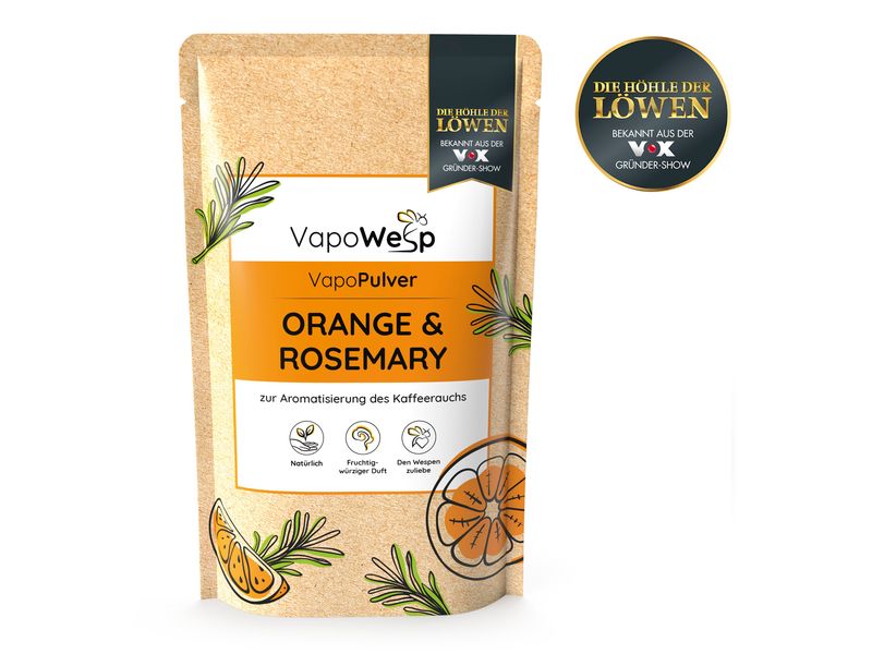 VapoWesp Ersatzkräuter Orange & Rosmarin, 100 g Aromakräuter- Nachfüllpackung für die Räucherbox
