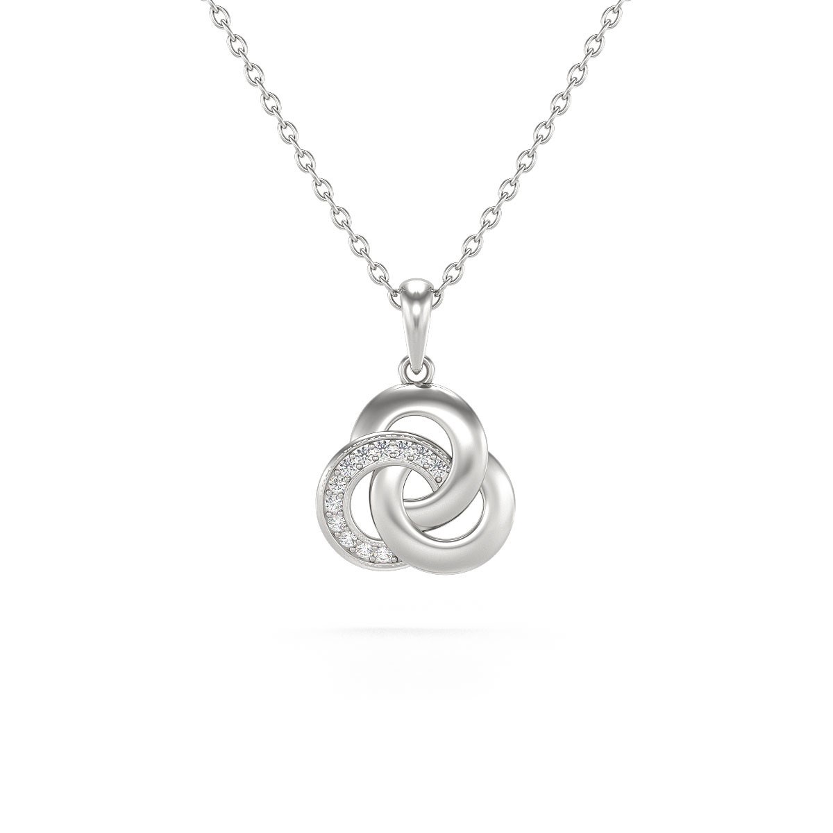 Collier Pendentif ADEN Or 585 Blanc Diamant Chaine Or 585 incluse 2.034grs