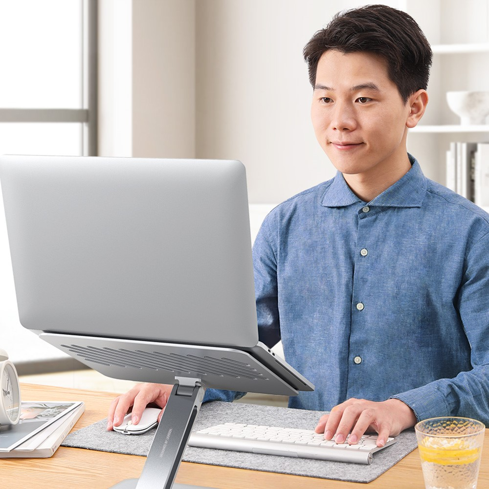 Passiv Kühlender MacBook / Laptop Alu Ständer Halterung Höhenverstellbar (10