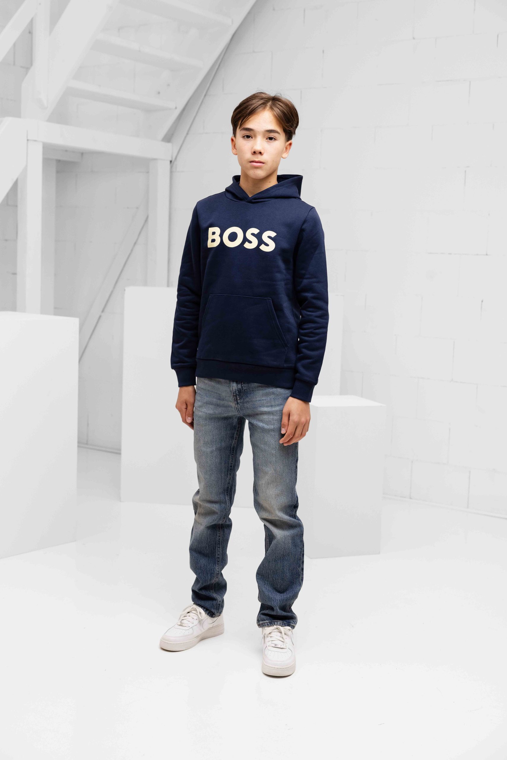 Hugo Boss Hoodie Kids Donkerblauw