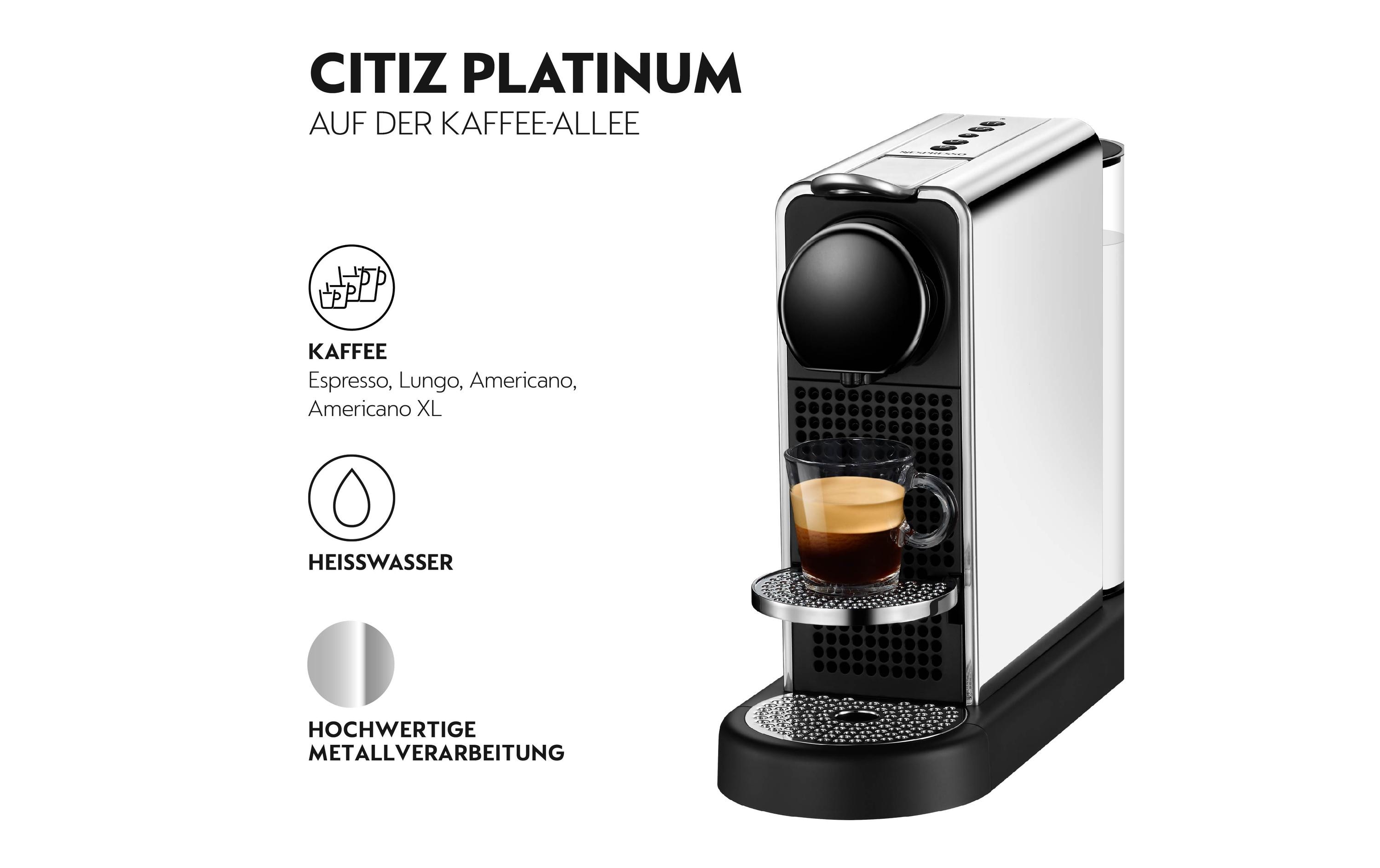 Kaffeemaschine Nespresso CitiZ Platinum Edelstahl/Schwarz<br>Elegante Nespressomaschine
